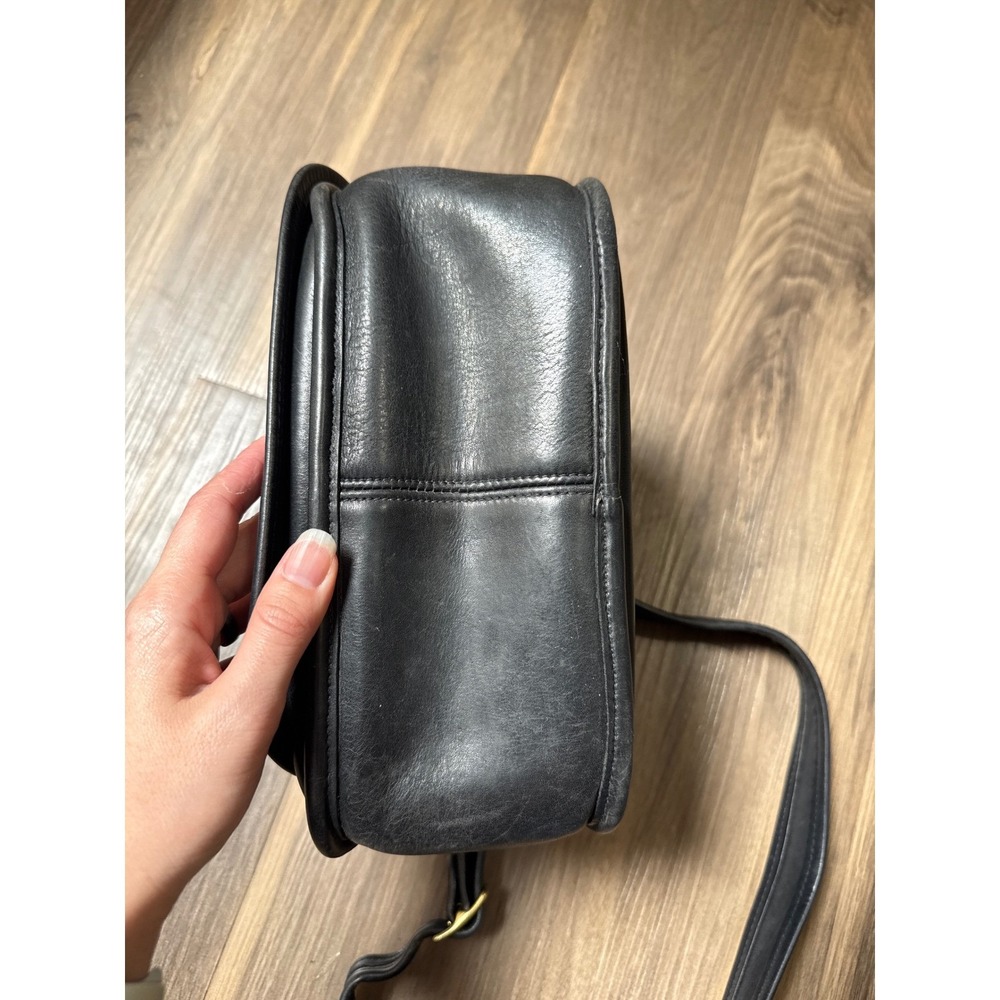 Vintage Coach 9170 Black Leather Shoulder Bag Saddle Classic Pouch Boho 90's - Picture 9 of 16